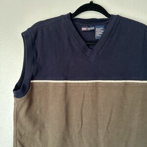 Vintage green & navy blue sweater vest